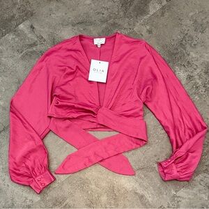 Olia Fuchsia Wrap Blouse